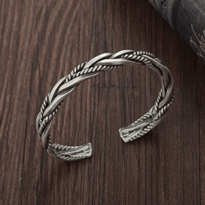 TWISTED TEXTURE - Open Bangle  Bracelet (Adjustable) - Elegant look - 5mm copper for Men & Boys - THE MEN THING
