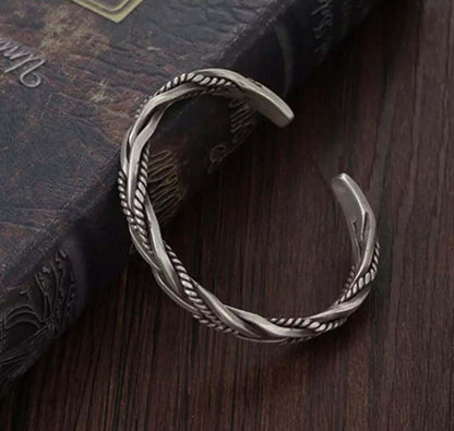 TWISTED TEXTURE - Open Bangle  Bracelet (Adjustable) - Elegant look - 5mm copper for Men & Boys - THE MEN THING