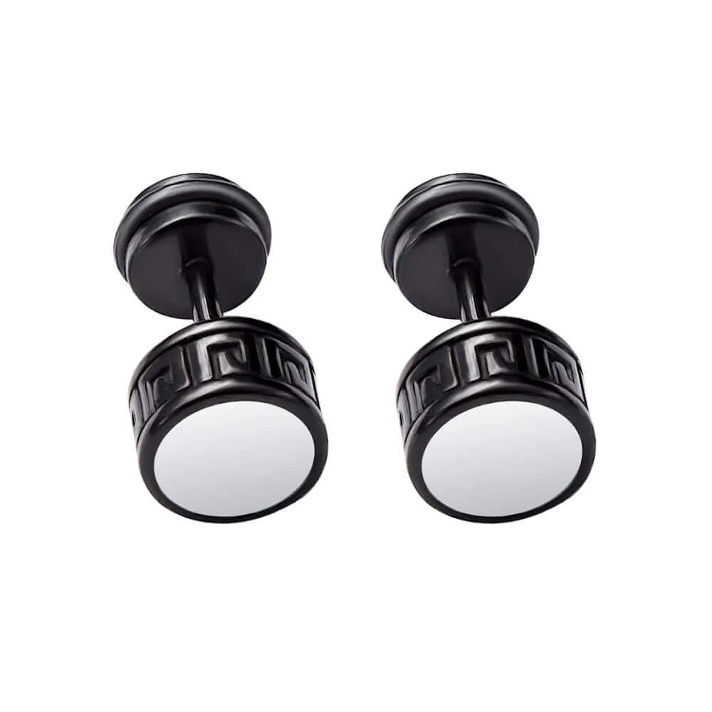 TWO-TONE CIRCLE - Pure Titanium Steel Piercing Ear Earrings for Men & Boys (2 Pcs) — Nose & Ear Ring for Men | THE MEN THING