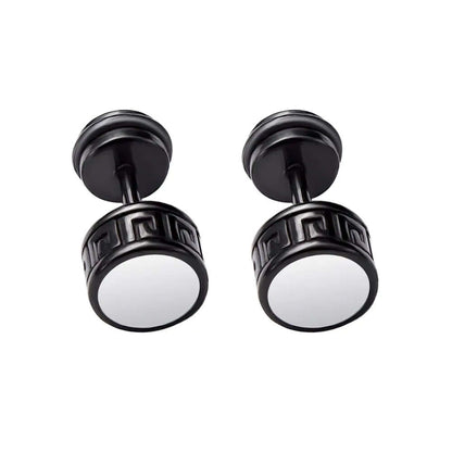 TWO-TONE CIRCLE - Pure Titanium Steel Piercing Ear Earrings for Men & Boys (2 Pcs) — Nose & Ear Ring for Men | THE MEN THING