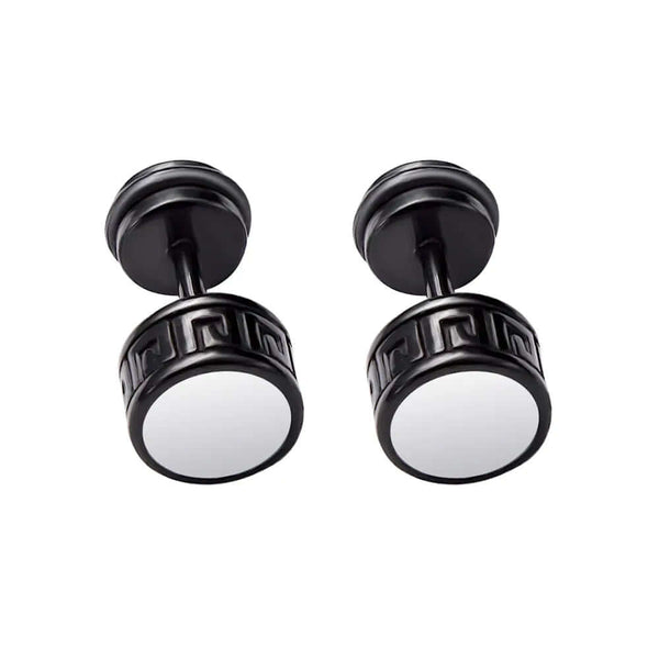 TWO-TONE CIRCLE - Pure Titanium Steel Piercing Ear Earrings for Men & Boys (2 Pcs)