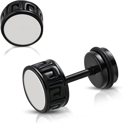 TWO-TONE CIRCLE - Pure Titanium Steel Piercing Ear Earrings for Men & Boys (2 Pcs) — Nose & Ear Ring for Men | THE MEN THING