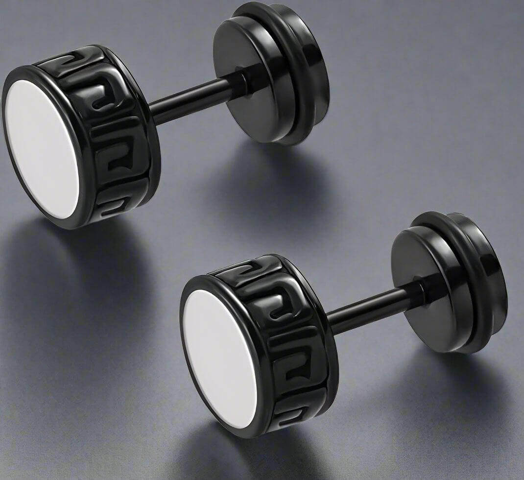 TWO-TONE CIRCLE - Pure Titanium Steel Piercing Ear Earrings for Men & Boys (2 Pcs) — Nose & Ear Ring for Men | THE MEN THING