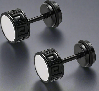 TWO-TONE CIRCLE - Pure Titanium Steel Piercing Ear Earrings for Men & Boys (2 Pcs) — Nose & Ear Ring for Men | THE MEN THING