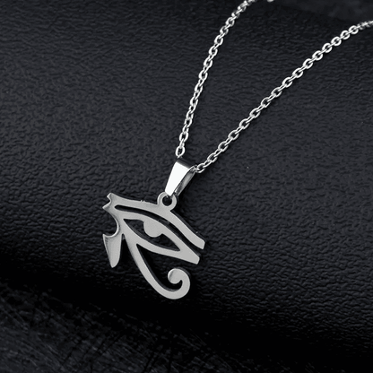 UDJAT EYE SILVER  -  Pure Titanium Steel Pendant with 24inch Round Box Chain for Men & Boys - THE MEN THING