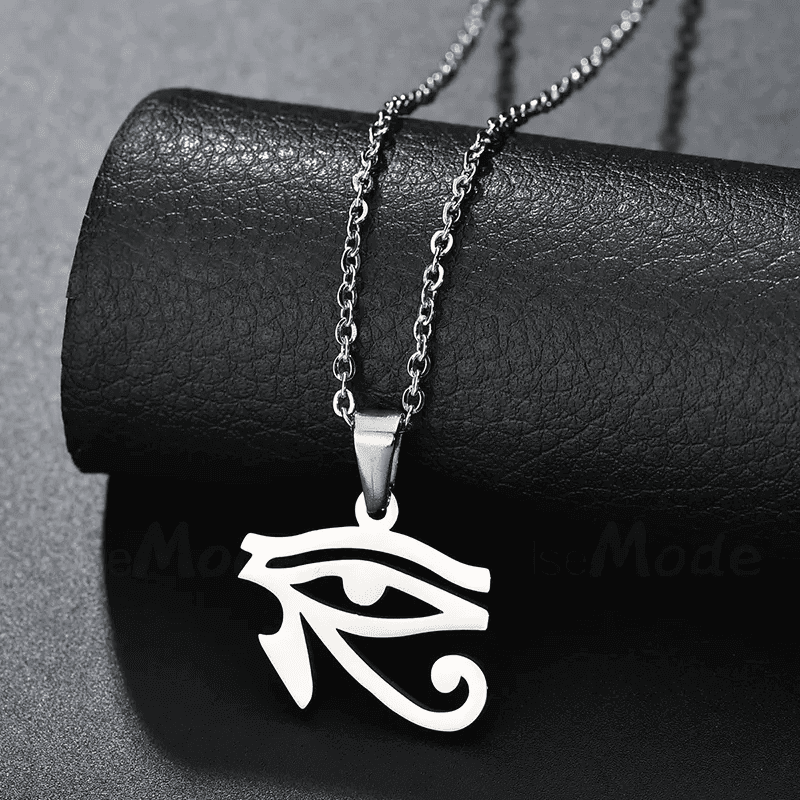 UDJAT EYE SILVER  -  Pure Titanium Steel Pendant with 24inch Round Box Chain for Men & Boys - THE MEN THING