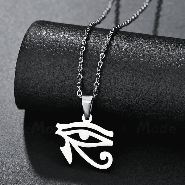 UDJAT EYE SILVER  -  Pure Titanium Steel Pendant with 24inch Round Box Chain for Men & Boys