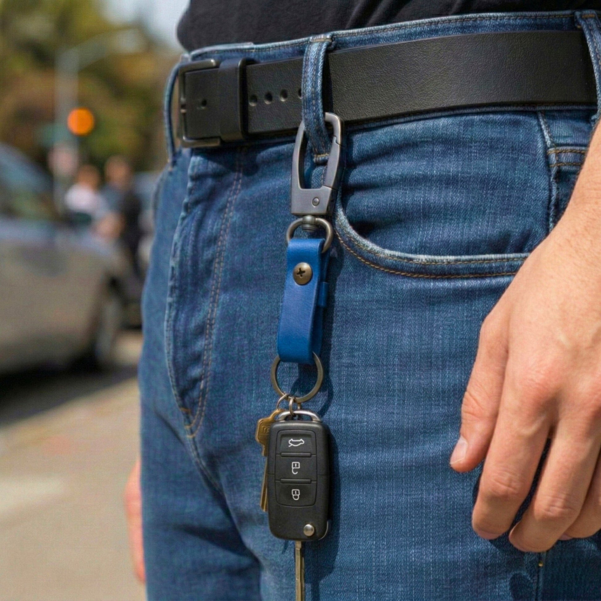 URBAN AXIS BLUE - Stainless Steel Keychain for Men & Boy - THE MEN THING