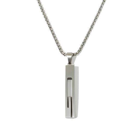 URBAN CORE - 13mm Titanium Steel Pendant with 27inch Round Box 4mm Chain for Men & Boys with adjustable cable chain - THE MEN THING
