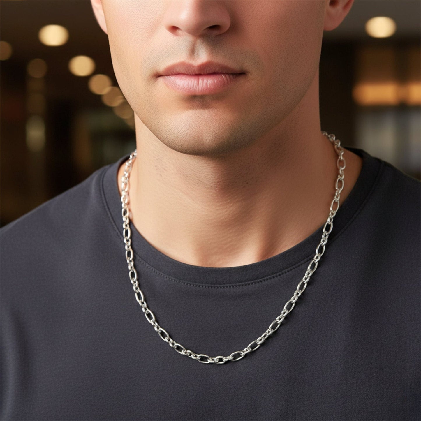 VALENRO - 7mm Chain Pure Stainless Steel 23inch for Men & Boys - THE MEN THING