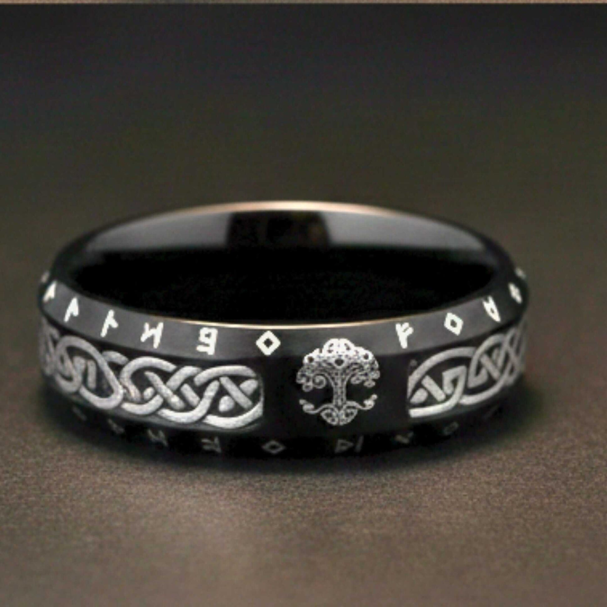 VALKNUT RUNE - Black- Pure Stainless Steel Men’s Black - Plated Ring (Size : 17-22-26) — Rings for Men | THE MEN THING