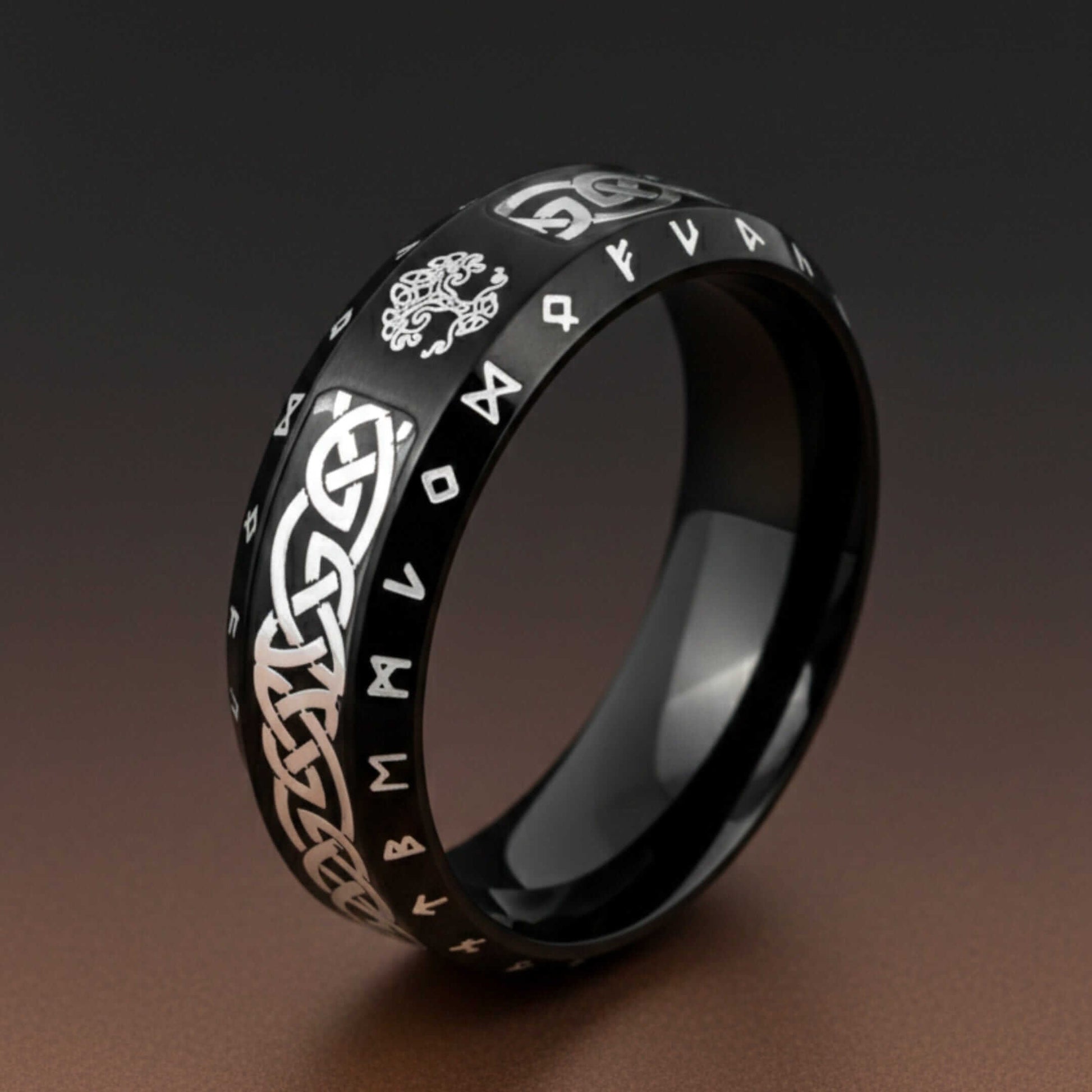 VALKNUT RUNE - Black- Pure Stainless Steel Men’s Black - Plated Ring (Size : 17-22-26) — Rings for Men | THE MEN THING