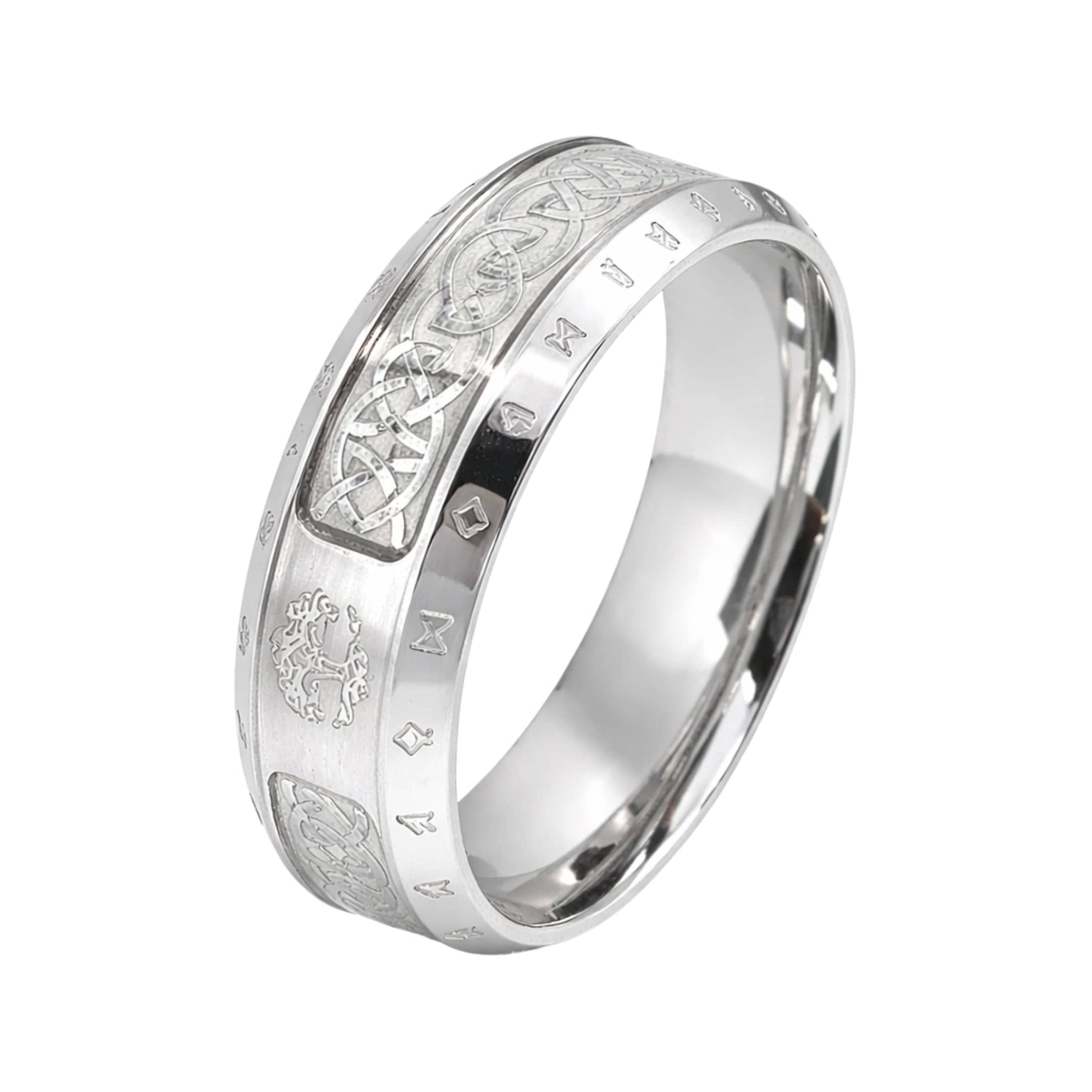 VALKNUT RUNE - Steel - Pure Stainless Steel Men’s Steel - Plated Ring (Size : 17-22-26) - THE MEN THING