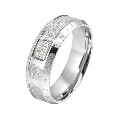 VALKNUT RUNE - Steel - Pure Stainless Steel Men’s Steel - Plated Ring (Size : 17-22-26) - THE MEN THING