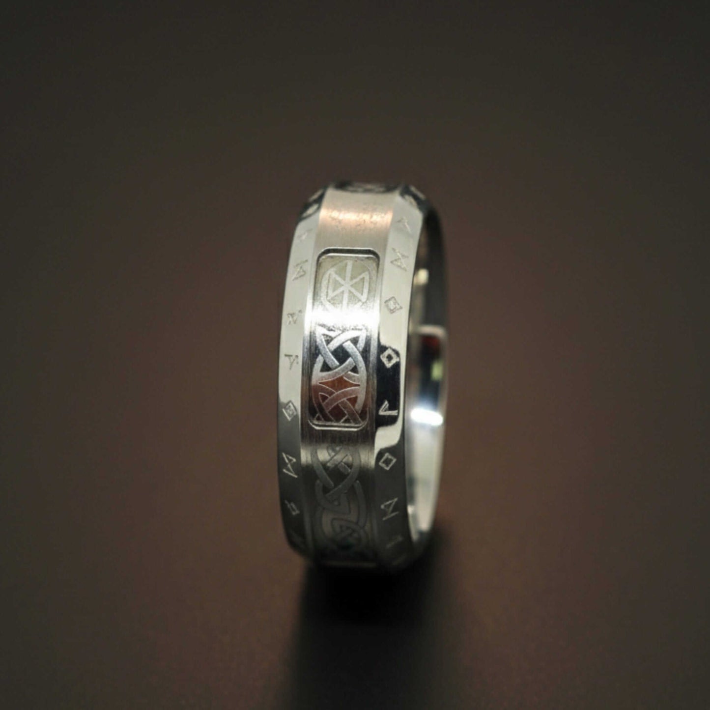 VALKNUT RUNE - Steel - Pure Stainless Steel Men’s Steel - Plated Ring (Size : 17-22-26) - THE MEN THING