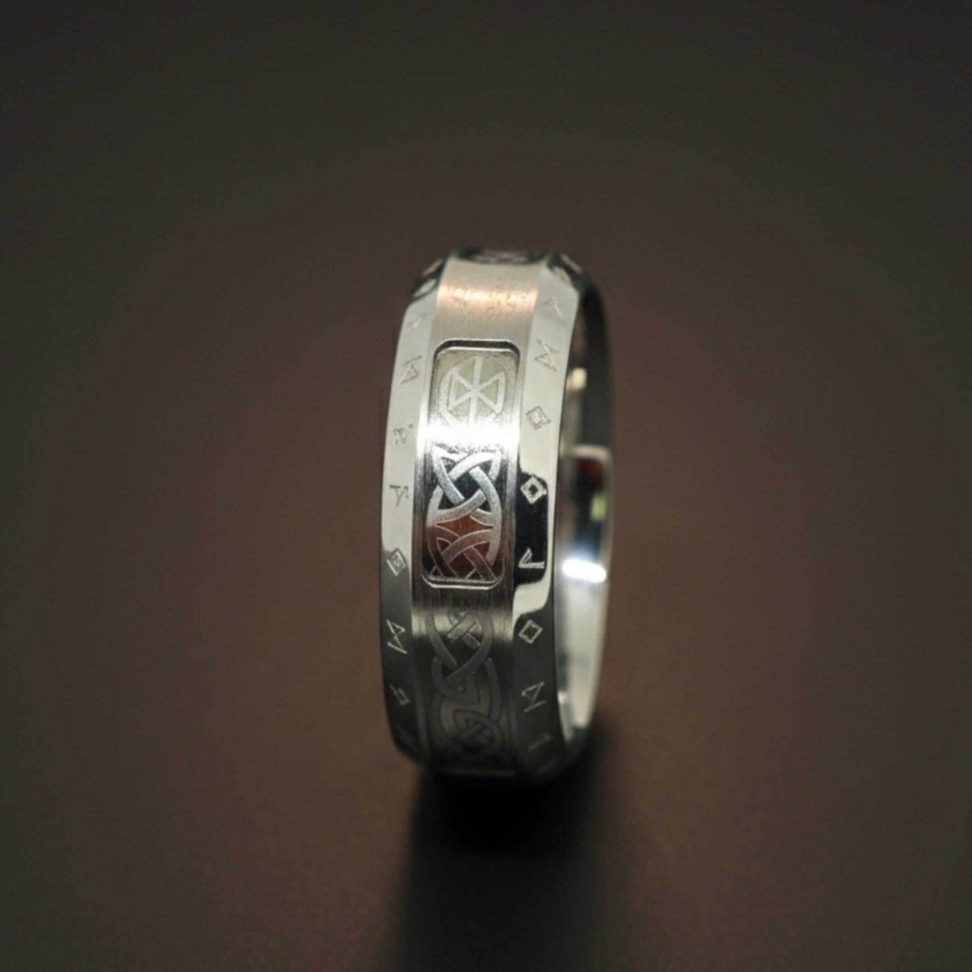 VALKNUT RUNE - Steel - Pure Stainless Steel Men’s Steel - Plated Ring (Size : 17-22-26) - THE MEN THING