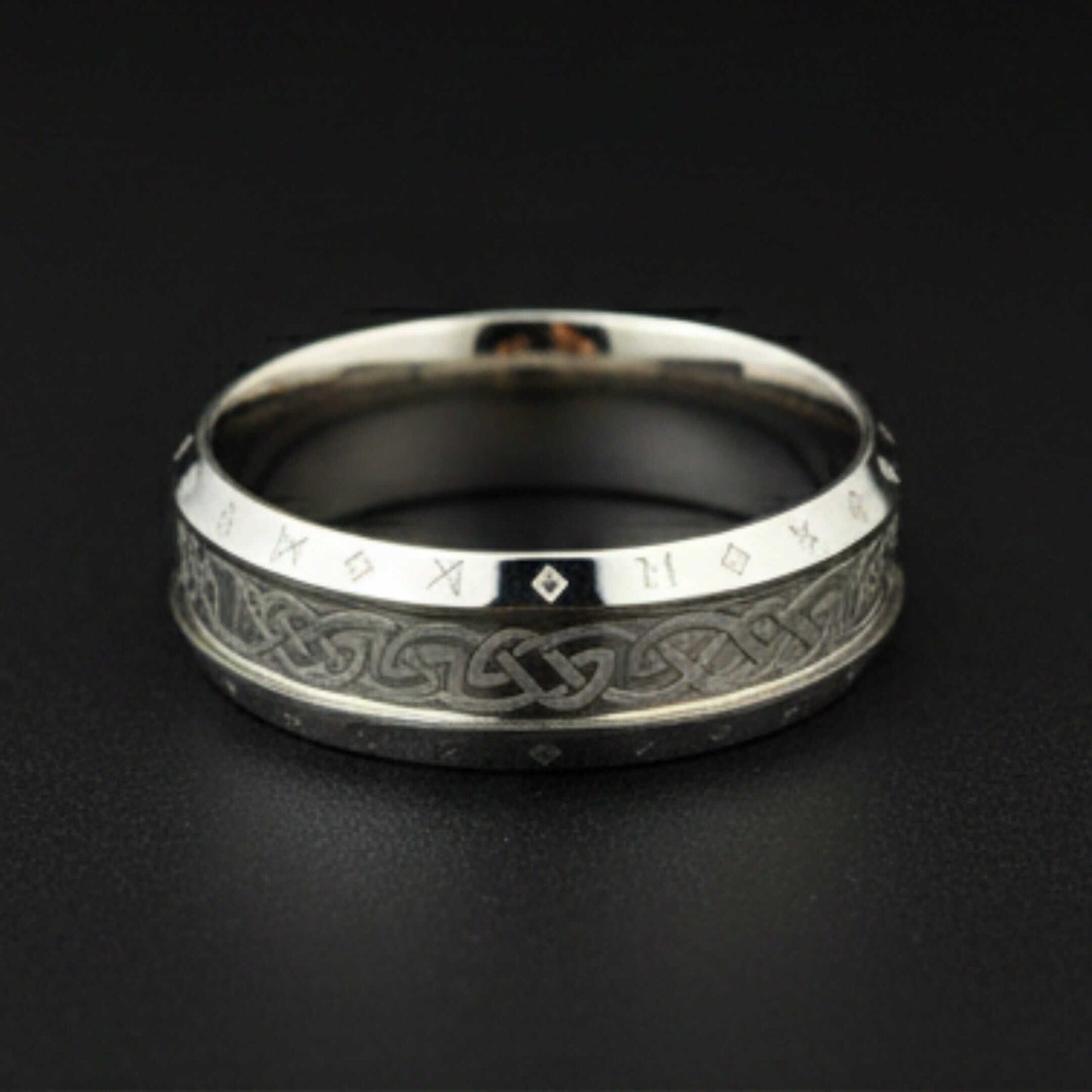 VALKNUT RUNE - Steel - Pure Stainless Steel Men’s Steel - Plated Ring (Size : 17-22-26) - THE MEN THING