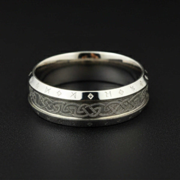 VALKNUT RUNE - Steel - Pure Stainless Steel Men’s Steel - Plated Ring (Size : 17-22-26)