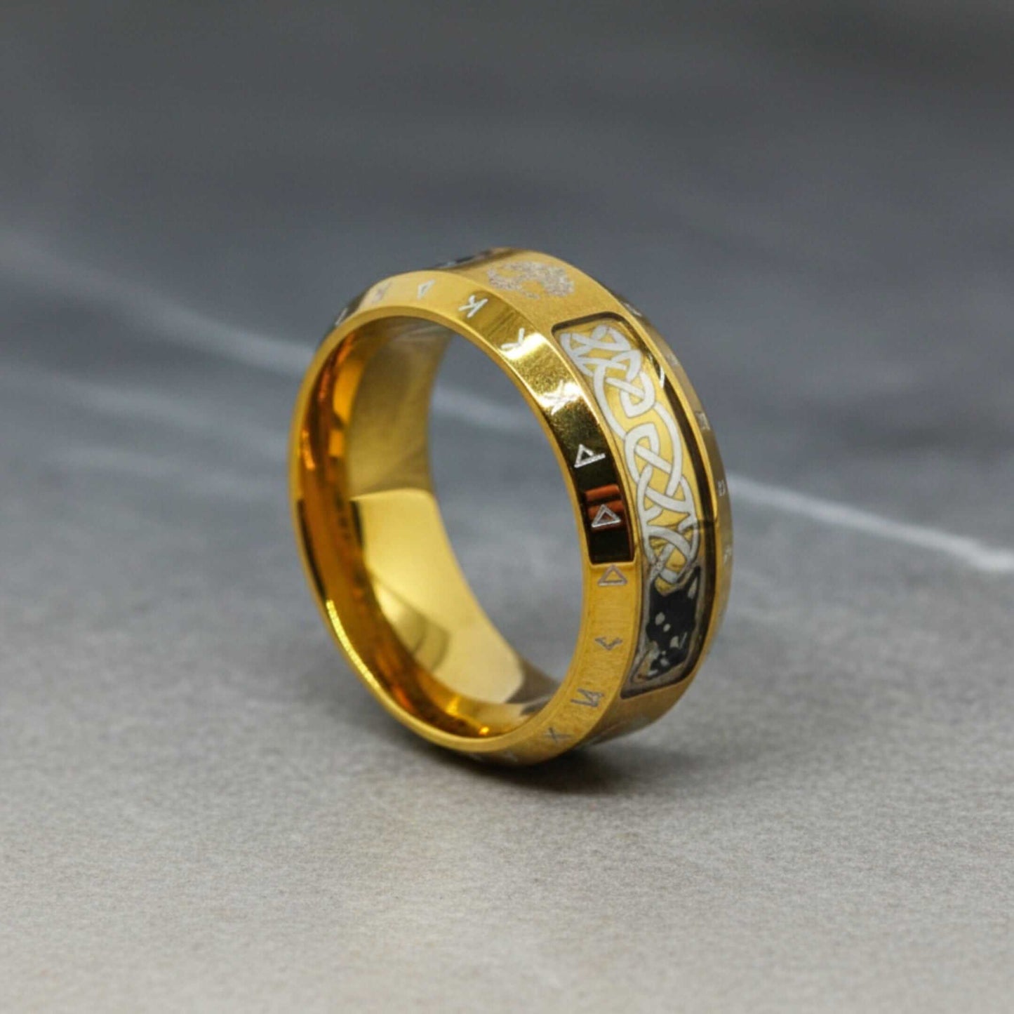 VALKNUT TREE RUNE - Golden - Pure Stainless Steel Men’s Ring for Men & Boys (Size : 17-22-27) — Rings for Men | THE MEN THING