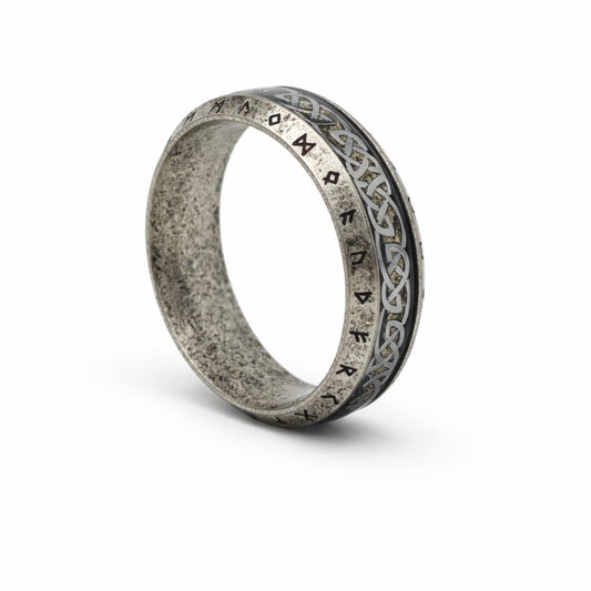 VALKNUT TREE RUNE - Oxidized Steel Pure Stainless Steel Ring for Men & Boys   (Size : 17-27) - THE MEN THING