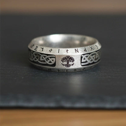 VALKNUT TREE RUNE - Oxidized Steel Pure Stainless Steel Ring for Men & Boys (Size : 17-27) — Rings for Men | THE MEN THING