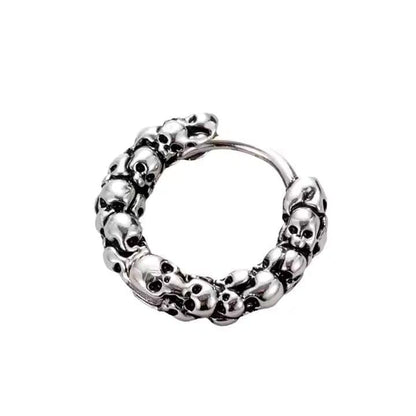 VANDAL SKULLS - Pure Titanium Steel Hoop Earrings for Men & Boys (2pcs) - THE MEN THING