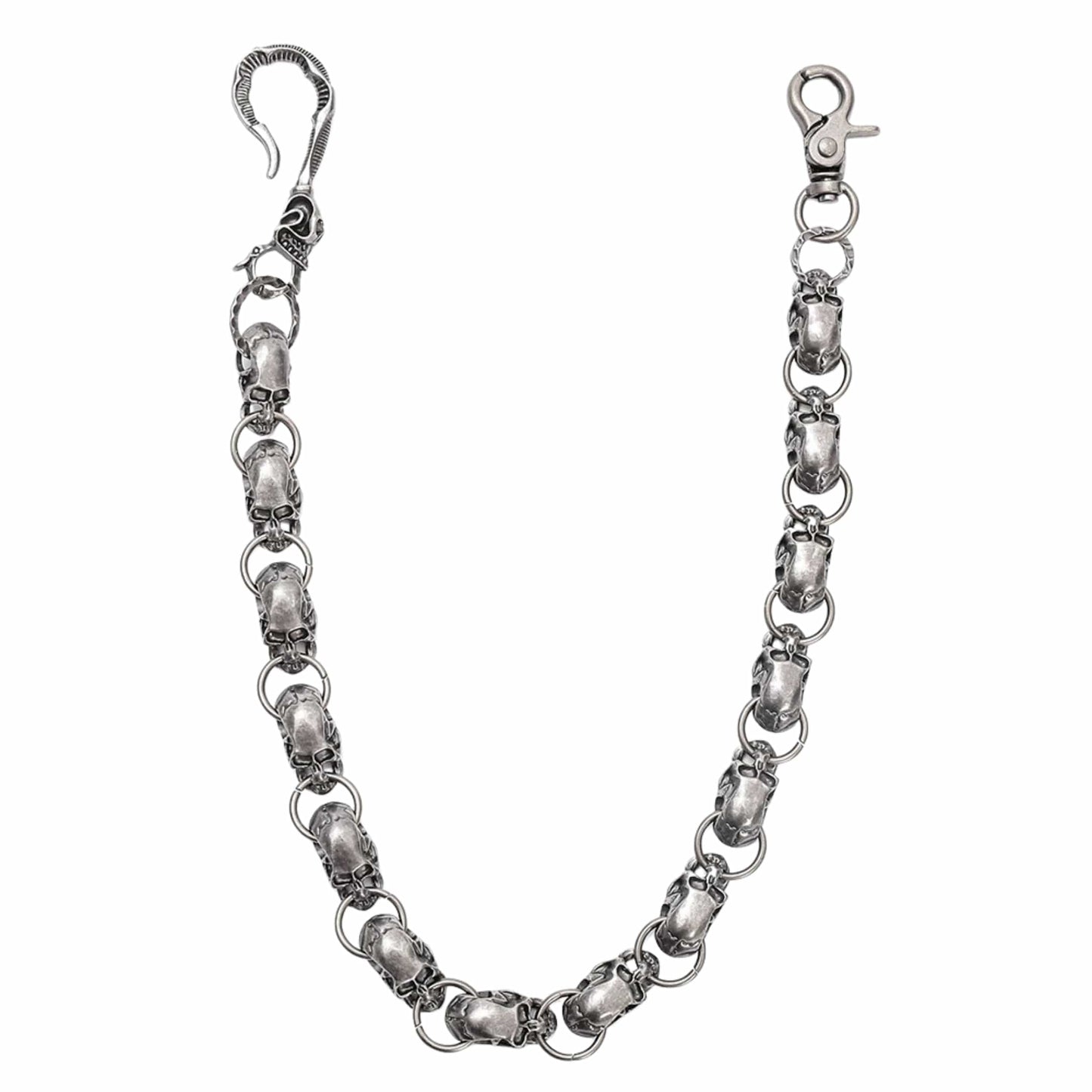 VANTOR SKULL - Antique Steel 14mm Titanium Steel Skull Heavy Biker Chain for Jeans with Lobster Clasps for Men & Boys - 22 inch — Biker Fashion for Men | THE MEN THING