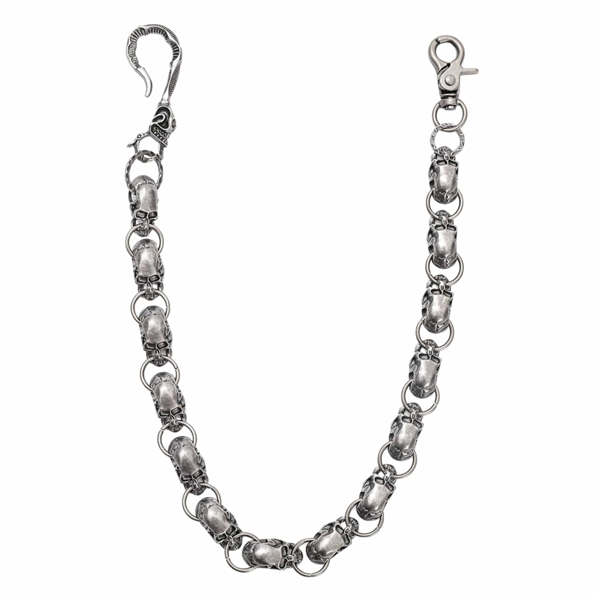 VANTOR SKULL - Antique Steel 14mm Titanium Steel Skull Heavy Biker Chain for Jeans with Lobster Clasps for Men & Boys - 22 inch — Biker Fashion for Men | THE MEN THING