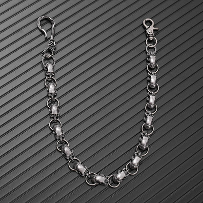 VANTOR SKULL - Antique Steel 14mm Titanium Steel Skull Heavy Biker Chain for Jeans with Lobster Clasps for Men & Boys - 22 inch — Biker Fashion for Men | THE MEN THING