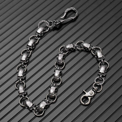 VANTOR SKULL - Antique Steel 14mm Titanium Steel Skull Heavy Biker Chain for Jeans with Lobster Clasps for Men & Boys - 22 inch — Biker Fashion for Men | THE MEN THING