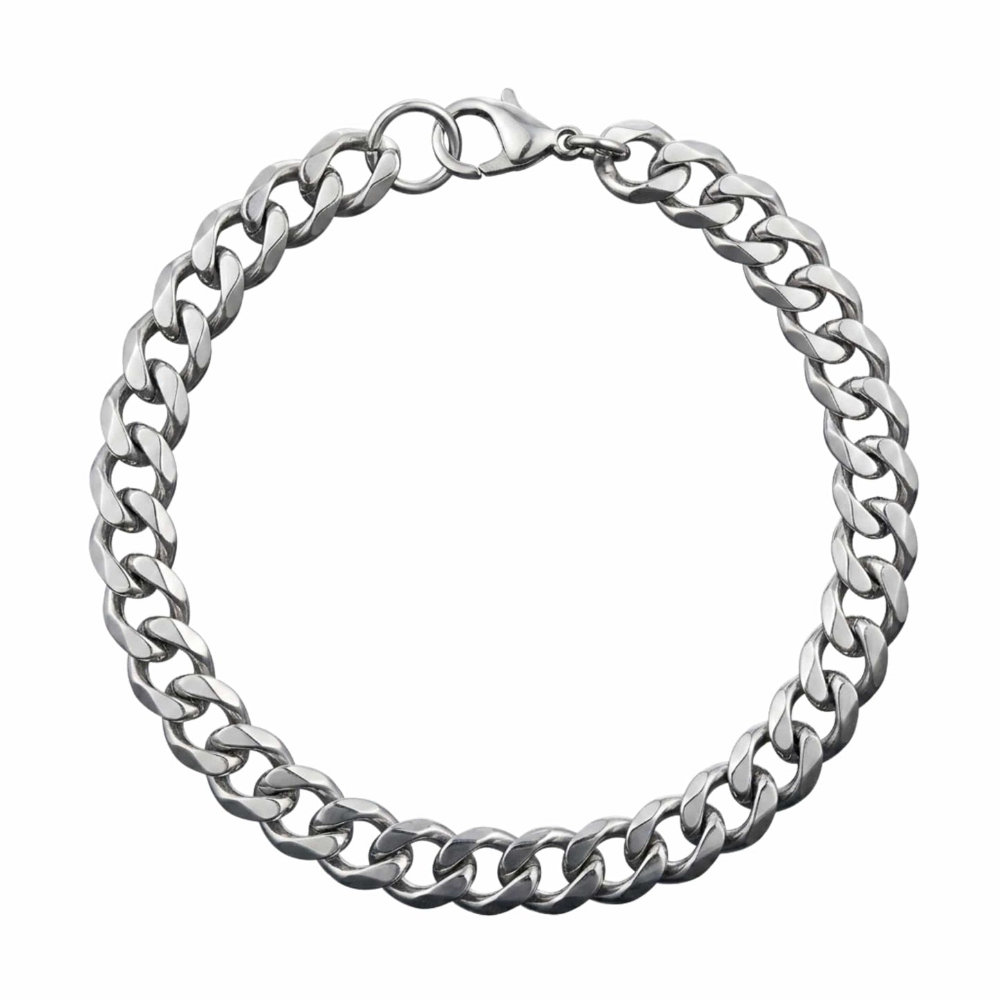 VELOC CURB - 8mm Titanium Steel Bracelet with Lobster Clasp for Men & Boy 8 inch — Steel Bracelets for Men | THE MEN THING
