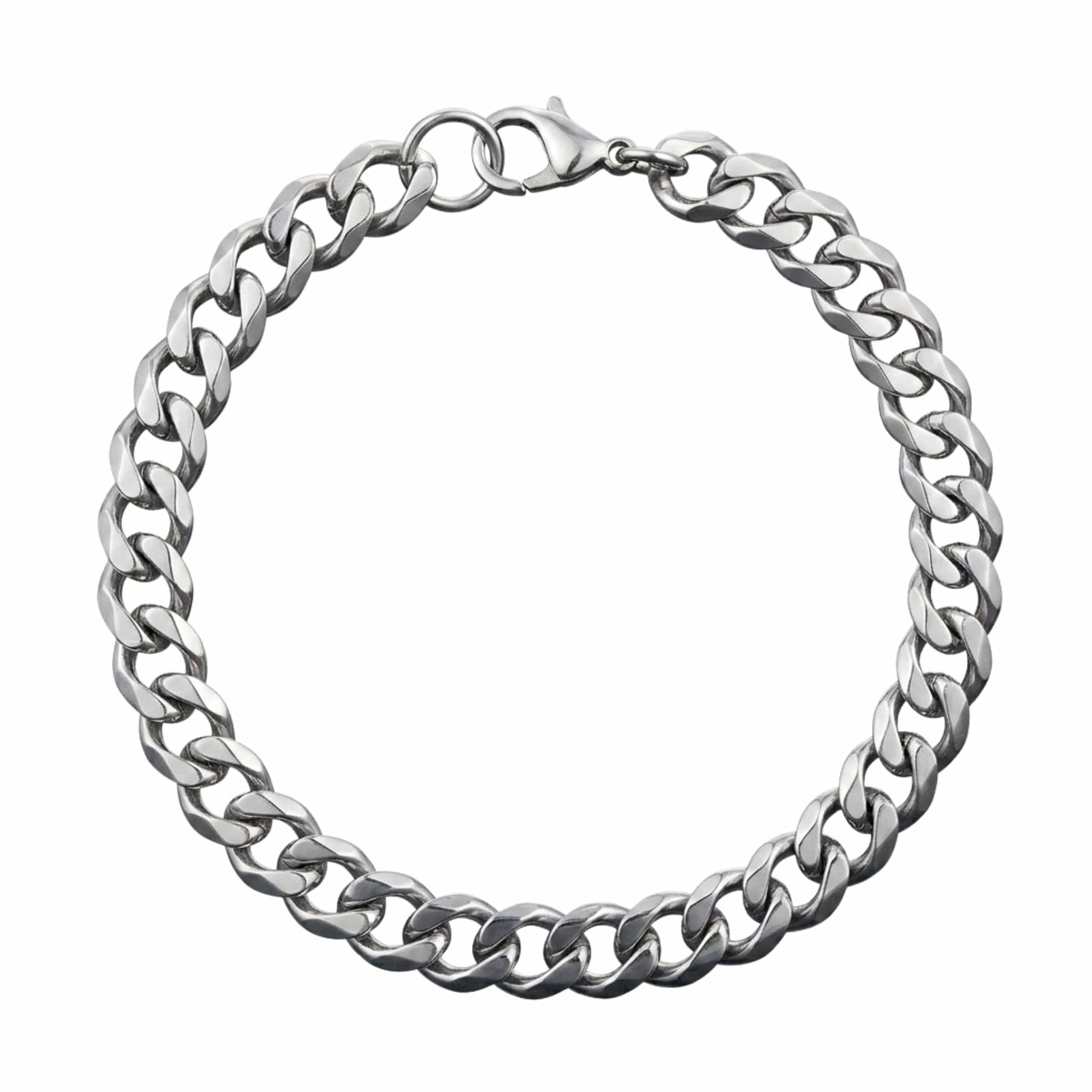 VELOC CURB - 8mm Titanium Steel Bracelet with Lobster Clasp for Men & Boy 8 inch — Steel Bracelets for Men | THE MEN THING
