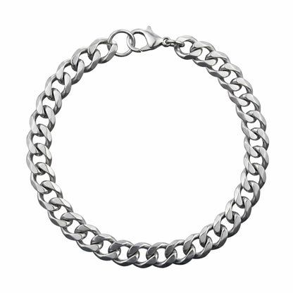 VELOC CURB - 8mm Titanium Steel Bracelet with Lobster Clasp for Men & Boy 8 inch — Steel Bracelets for Men | THE MEN THING