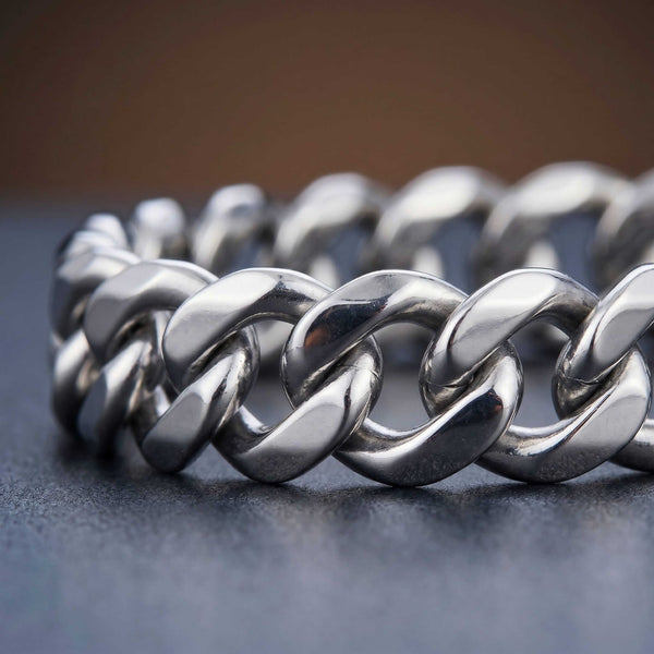 VELOC CURB - 8mm Titanium Steel Bracelet with Lobster Clasp for Men & Boy 8 inch