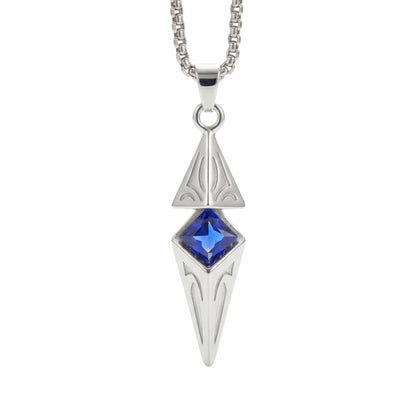 VELTRIX AZURE - 10mm Titanium Steel Pendant with 23inch Round Box 4mm Chain for Men & Boys — SS Pendant/ Necklace for Men | THE MEN THING