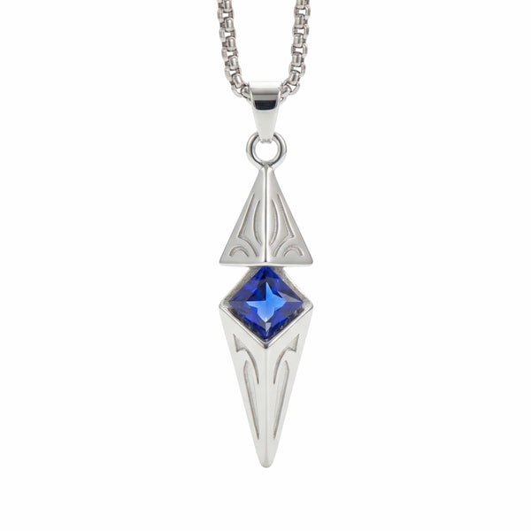VELTRIX AZURE - 10mm Titanium Steel Pendant with 23inch Round Box 4mm Chain for Men & Boys