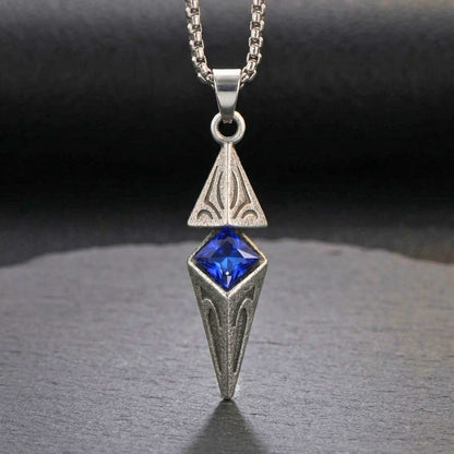 VELTRIX AZURE - 10mm Titanium Steel Pendant with 23inch Round Box 4mm Chain for Men & Boys — SS Pendant/ Necklace for Men | THE MEN THING