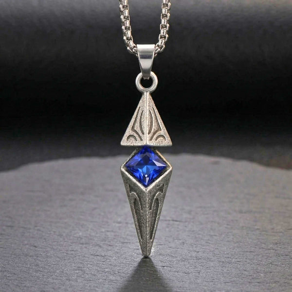 VELTRIX AZURE - 10mm Titanium Steel Pendant with 23inch Round Box 4mm Chain for Men & Boys