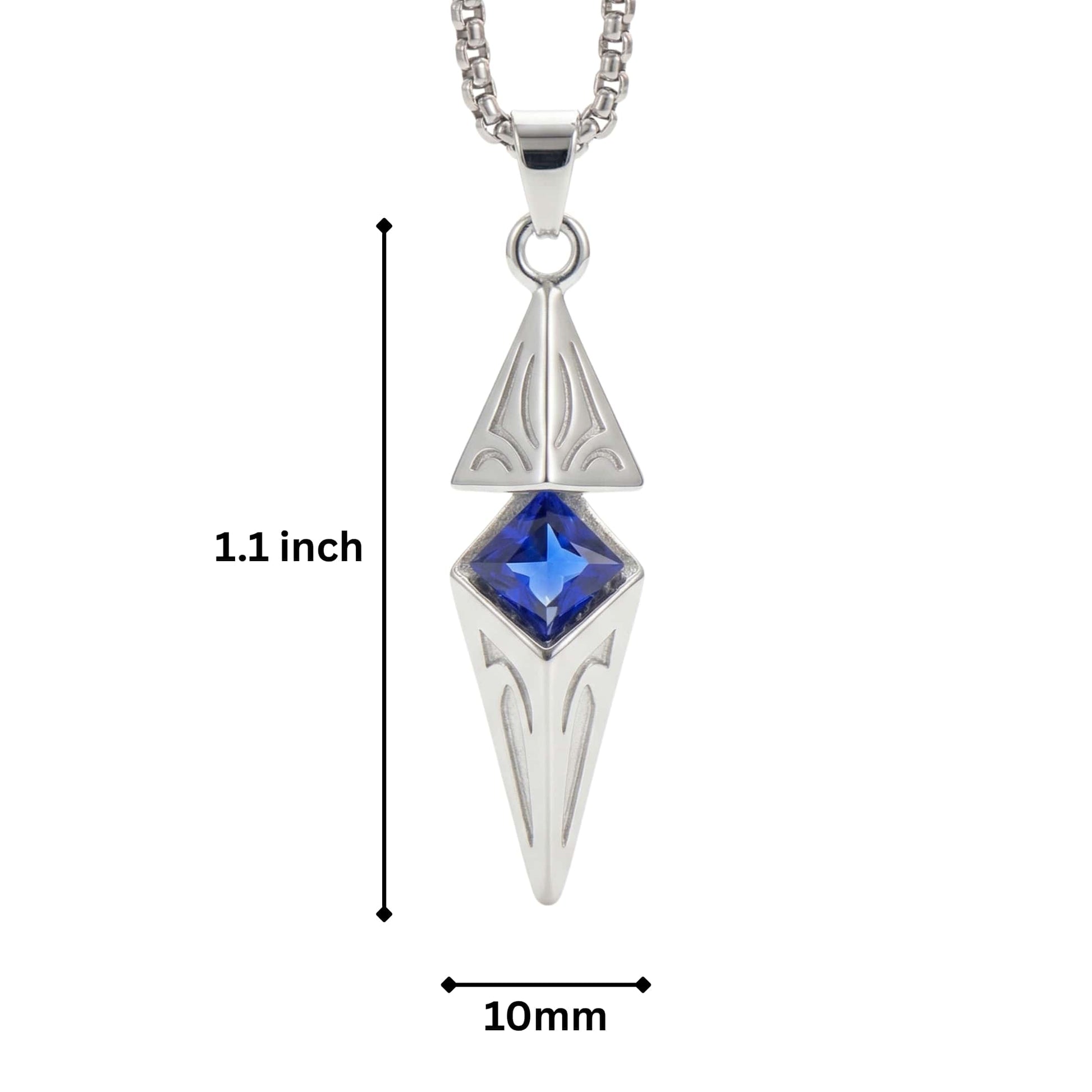 VELTRIX AZURE - 10mm Titanium Steel Pendant with 23inch Round Box 4mm Chain for Men & Boys — SS Pendant/ Necklace for Men | THE MEN THING
