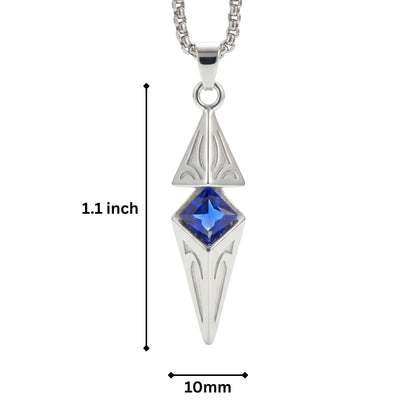 VELTRIX AZURE - 10mm Titanium Steel Pendant with 23inch Round Box 4mm Chain for Men & Boys — SS Pendant/ Necklace for Men | THE MEN THING