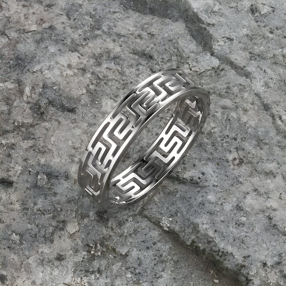 VERO RING - Pure Stainless Steel Men’s Steel-Plated Ring – Statement Luxury Jewelry (Size : 21) - THE MEN THING