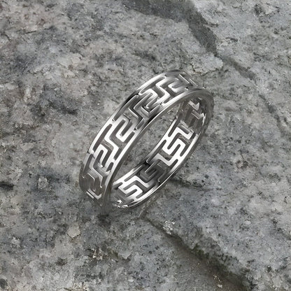 VERO RING - Pure Stainless Steel Men’s Steel-Plated Ring – Statement Luxury Jewelry (Size : 21) - THE MEN THING