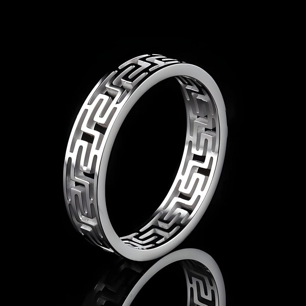 VERO RING - Pure Stainless Steel Men’s Steel-Plated Ring – Statement Luxury Jewelry (Size : 21) - THE MEN THING