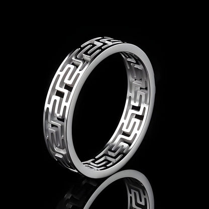 VERO RING - Pure Stainless Steel Men’s Steel-Plated Ring – Statement Luxury Jewelry (Size : 21) - THE MEN THING