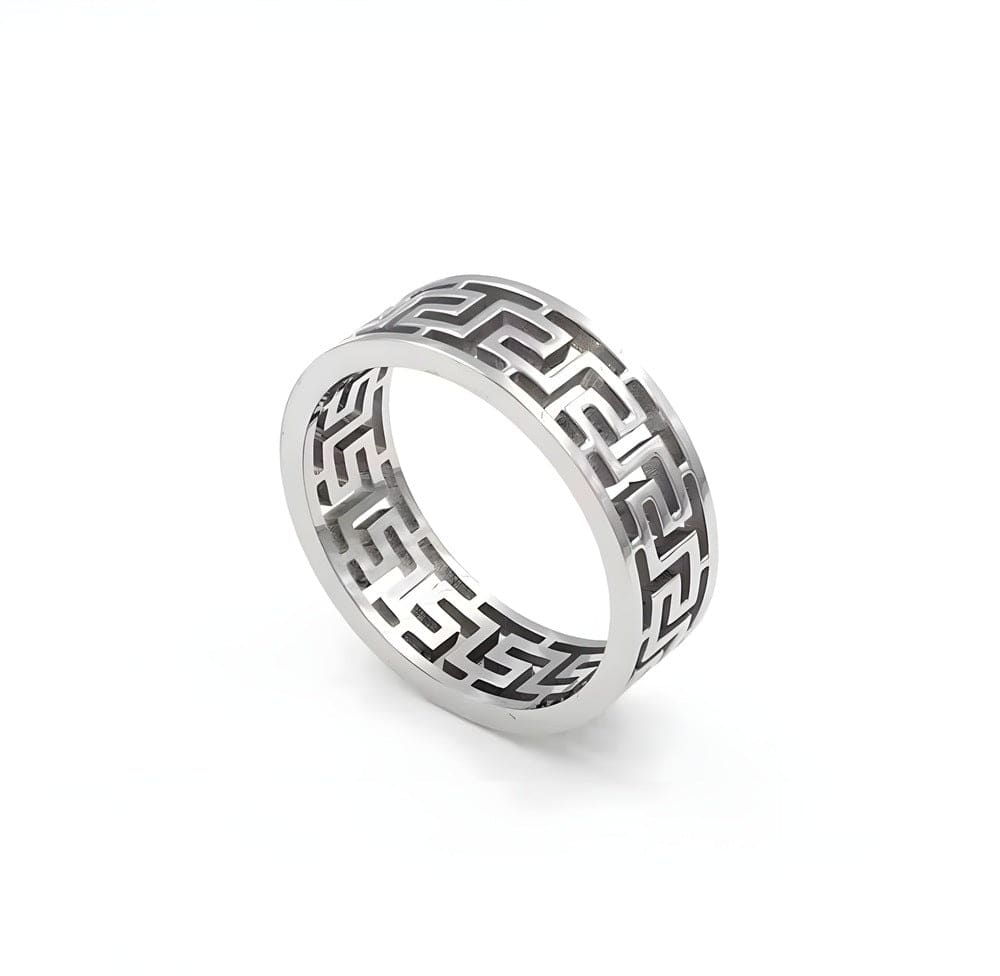 VERO RING - Pure Stainless Steel Men’s Steel-Plated Ring – Statement Luxury Jewelry (Size : 21) - THE MEN THING