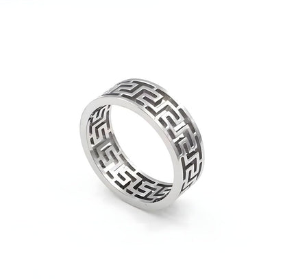 VERO RING - Pure Stainless Steel Men’s Steel-Plated Ring – Statement Luxury Jewelry (Size : 21) - THE MEN THING