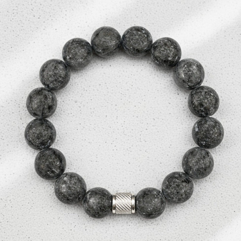 VEYNOR - 12mm Beads Bracelet with Natural Stone - Adjustable Bracelet — Bead Bracelet for Men | THE MEN THING