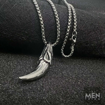 VICTORY TOOTH - Alloy Pendant with Pure Stainless Steel  24inch Round Box Chain, American trending Style for Men & Boy - THE MEN THING