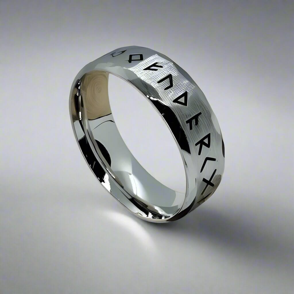 VIKING AMULET NORSE - Silver Toned Ring - Pure Titanium Steel Ring for Men (Size - 17-21- 24) - THE MEN THING