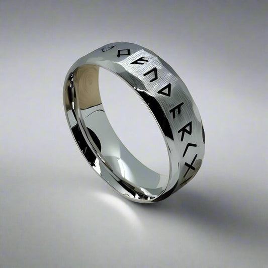 VIKING AMULET NORSE - Silver Toned Ring - Pure Titanium Steel Ring for Men (Size - 17-21- 24) - THE MEN THING